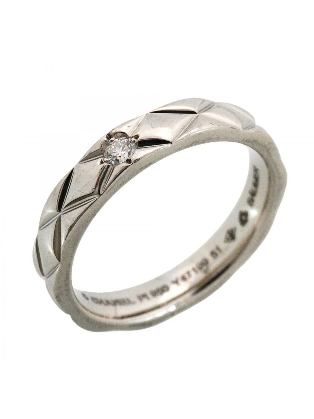 Chanel Ring Quilted Platinum Diamond
